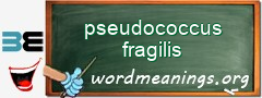 WordMeaning blackboard for pseudococcus fragilis